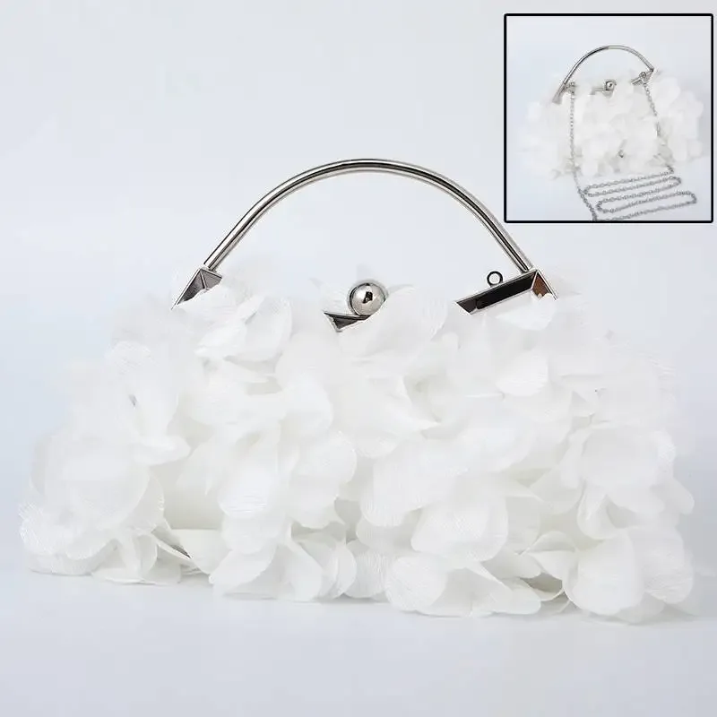fleur dîner sac à main concepteur chaîne florale bandoulière mariée sac à main embrayages femme pétale soirée pochette robe de mariée sac