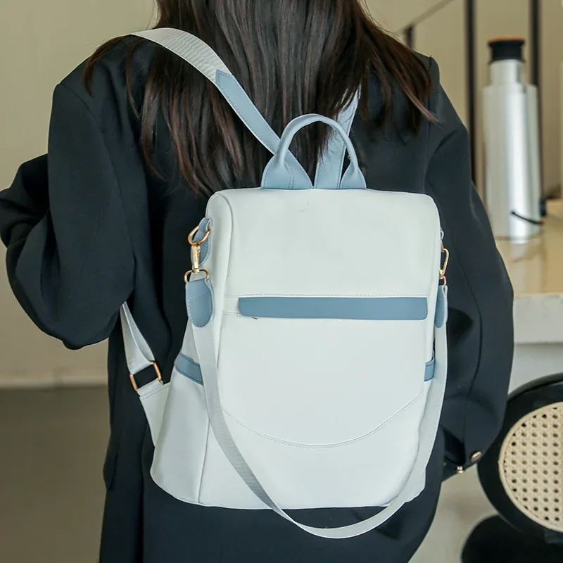 sac à bandoulière en cuir souple de grande capacité sr pour femme, sacoche antivol à la mode, rétro décontracté, polyvalent, simple