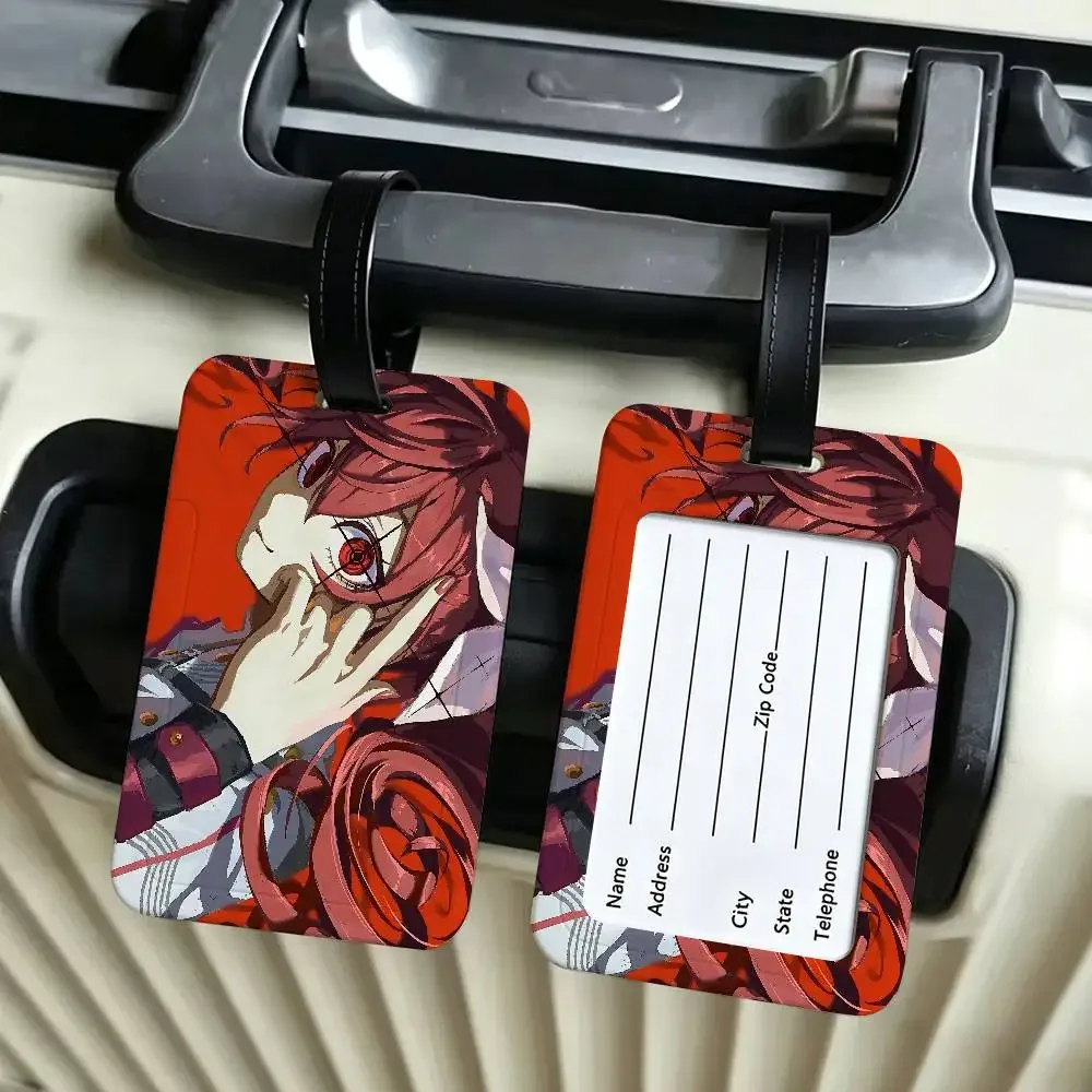 étiquette d'identification de bagage en pvc de la chanteuse virtuelle populaire kasane teto, porte-carte d'informations anti-perte, étiquette de nom pour valise de voyage