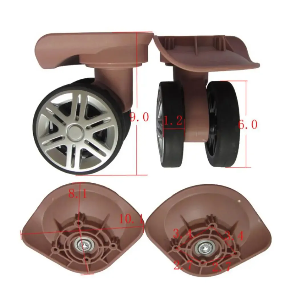 roues bagages silencieuses double boule chaussures valise réparation voyage haut qualité pp pet universelles marron gris rose doré
