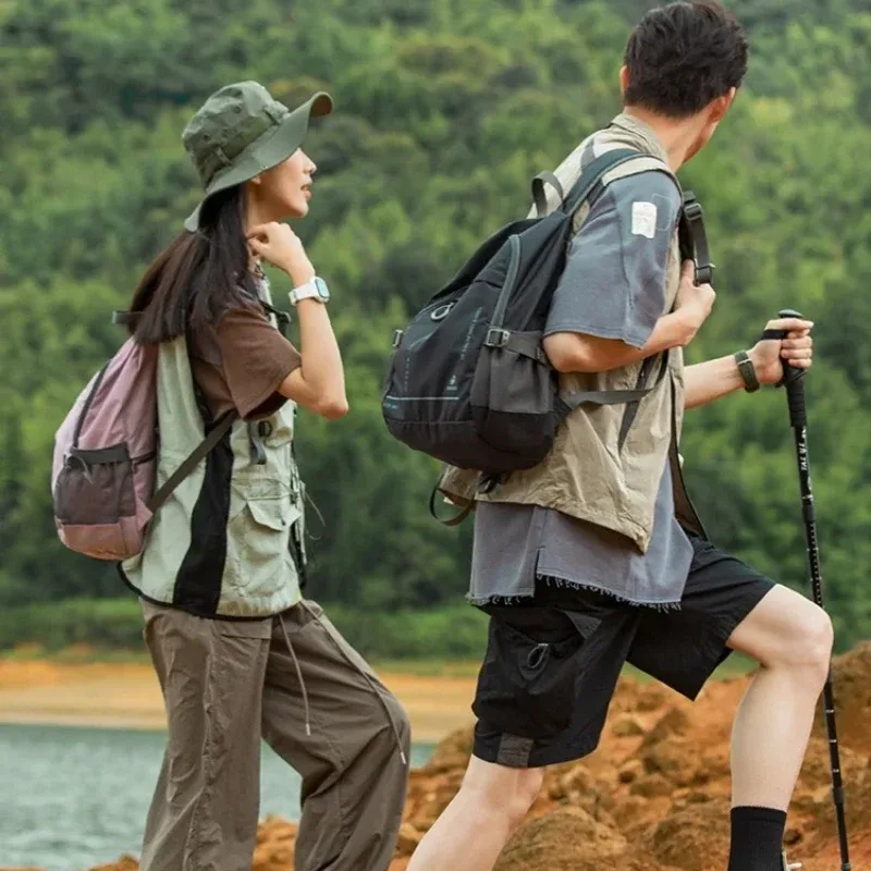fouvor sacs à dos de randonnée légers pour hommes femmes en nylon durable sport décontracté grand sac à dos voyage toile sac d'école 3037-01