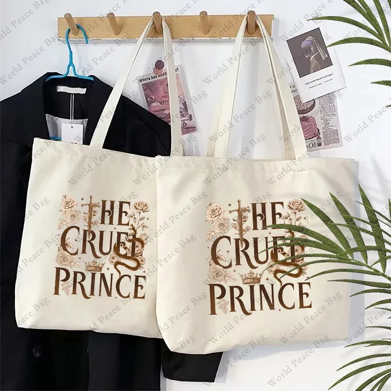 sac fourre-tout en toile à motif the cruel prince, 1 pièce, sac à bandoulière pour voyage, trajet quotidien, sac de courses réutilisable pour femmes, meilleur cadeau