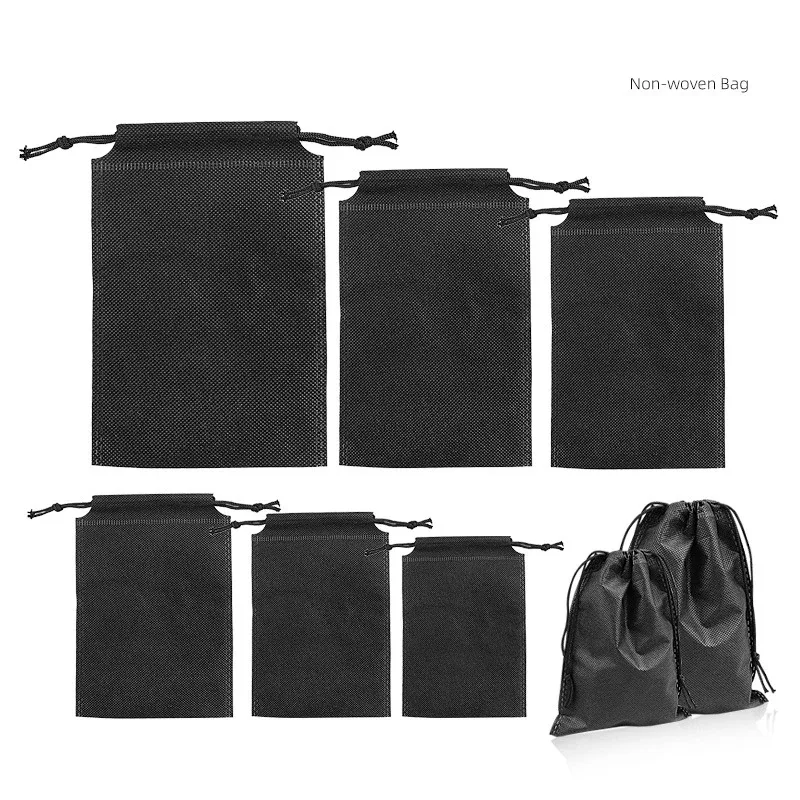 sac de rangement à cordon noir, 1 pièce, housses anti-poussière pour chaussures, pochette de voyage non tissée anti-poussière, sacs à chaussures, protection des chaussures de séchage