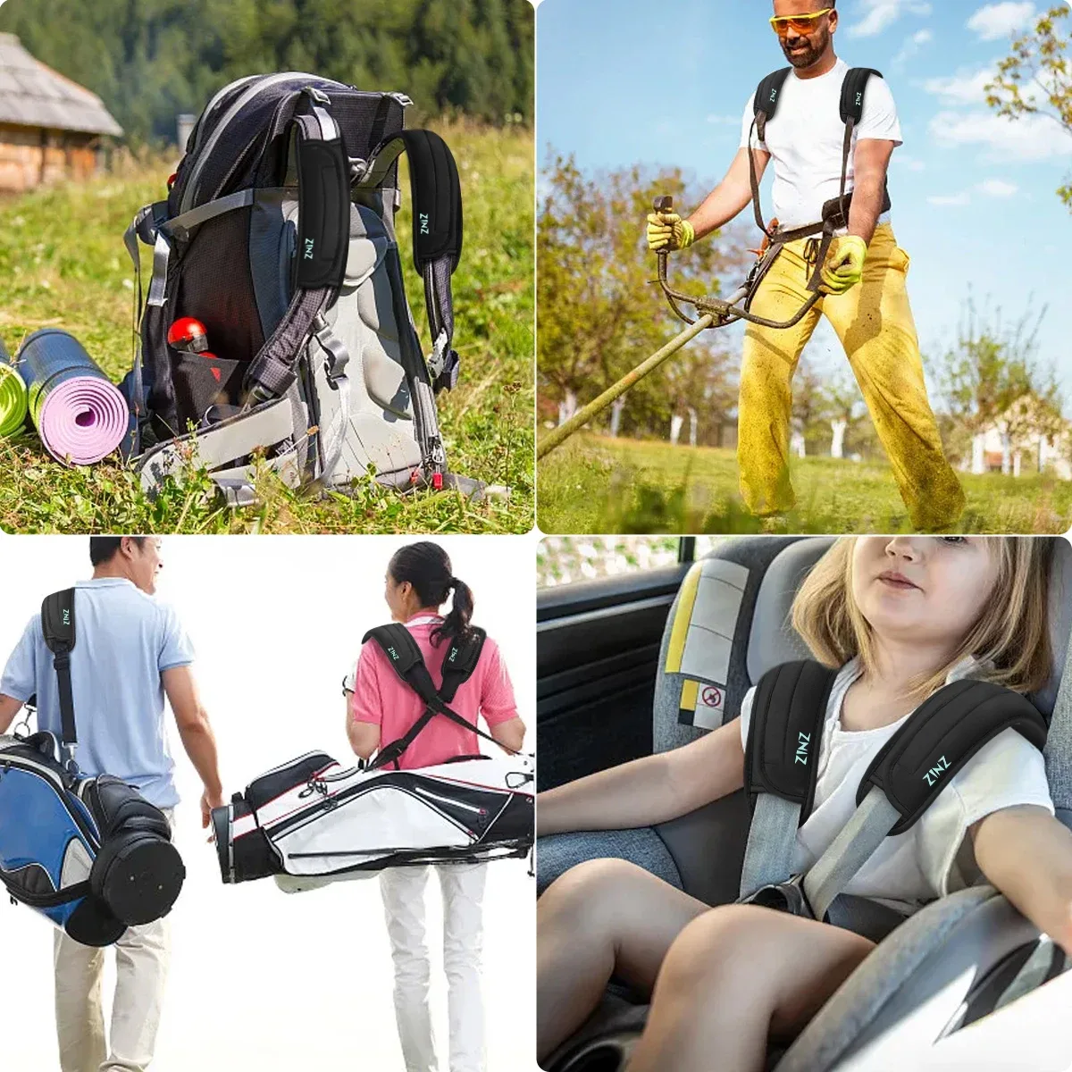lot de 2 épaulettes universelles avec coussin ultra épais pour sacs à main, sacs à dos, sacs bandoulière, longues, antidérapantes et respirantes