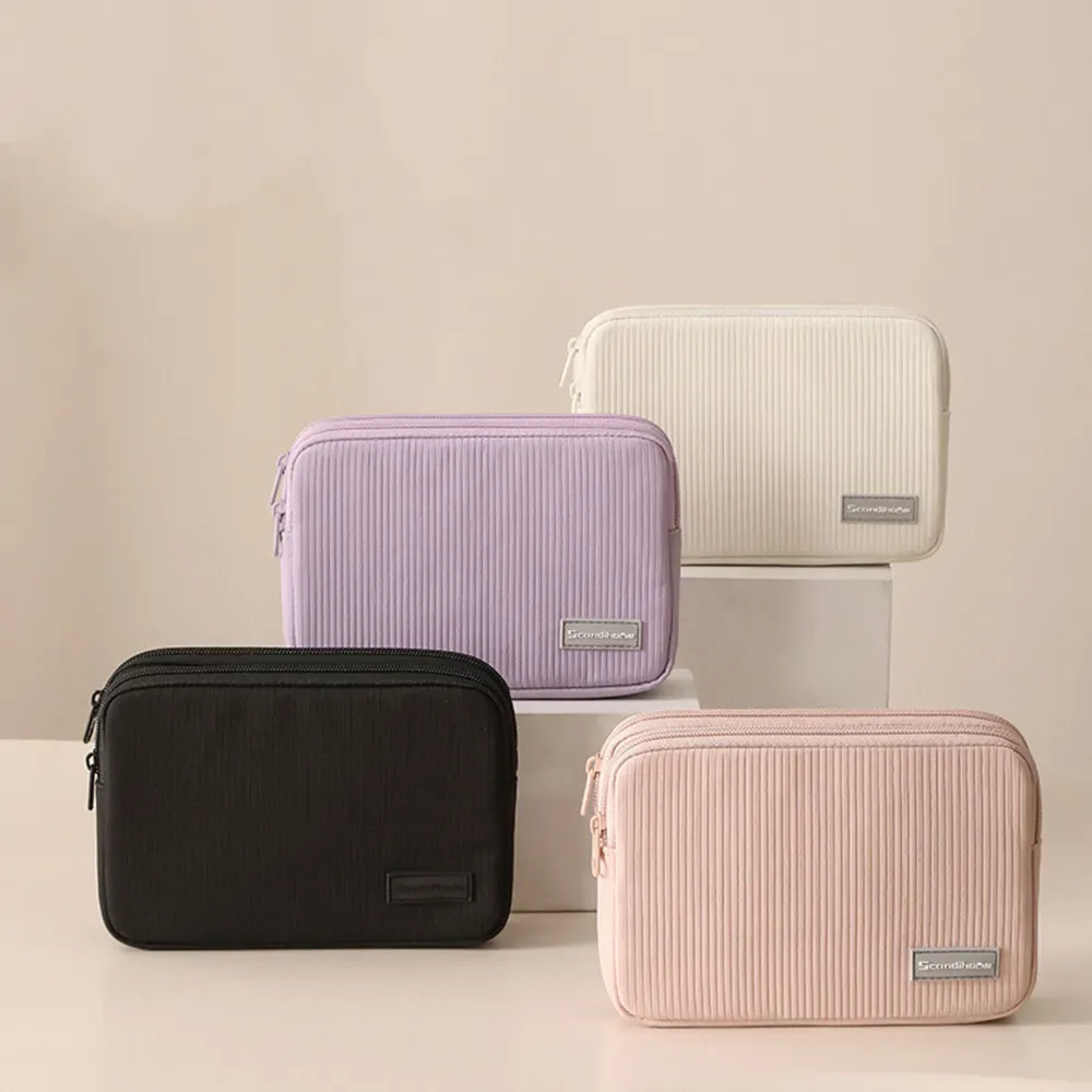 trousse de maquillage portable de grande capacité, pochette de toilette étanche avec compartiments, organisateur de cosmétiques anti-rides
