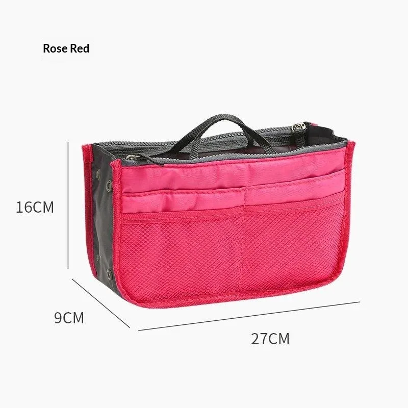 sac de rangement multifonctionnel à double fermeture éclair, grande capacité, pour le rangement et la classification des articles de maquillage et de toilette