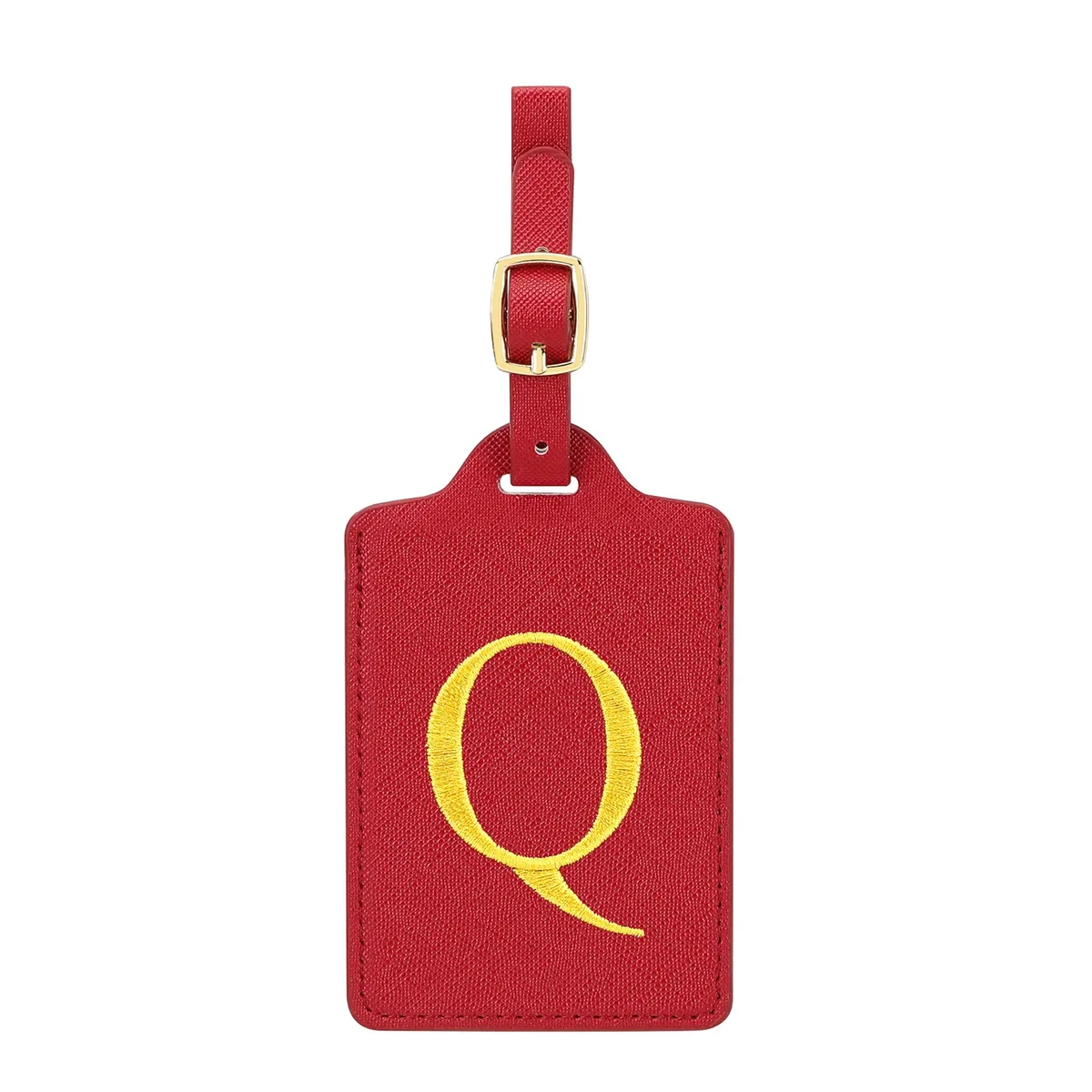 étiquettes de bagage miyin 26 lettres en cuir pu pour valises, protection de la vie privée, accessoires de voyage essentiels, rouge éclatant
