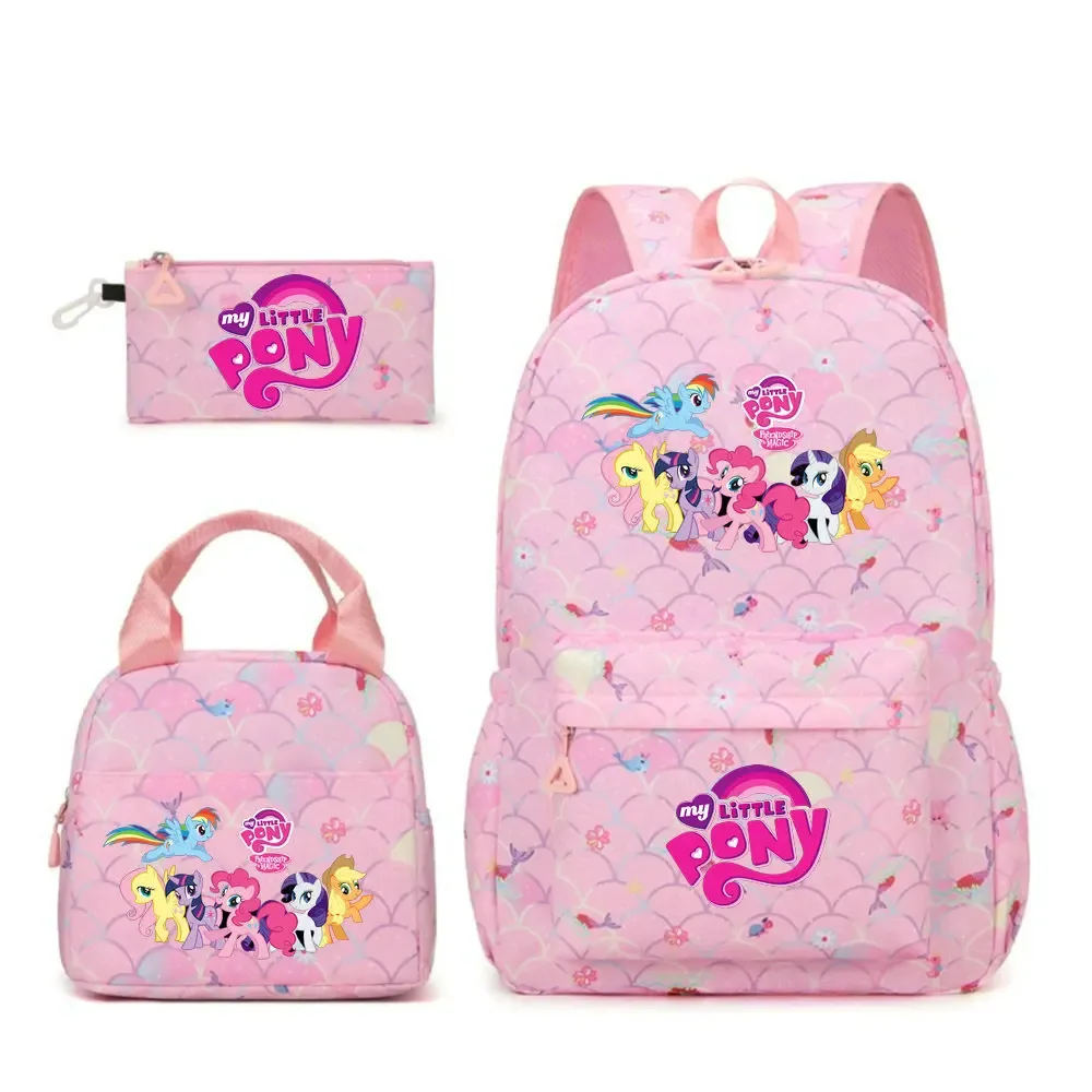sac à dos my little pony, 3 pièces/ensembles, sac à dos de sport pour filles, sac à dos pour ordinateur portable, sac à dos de voyage pour adolescents, sac à livres pour étudiants et adolescents