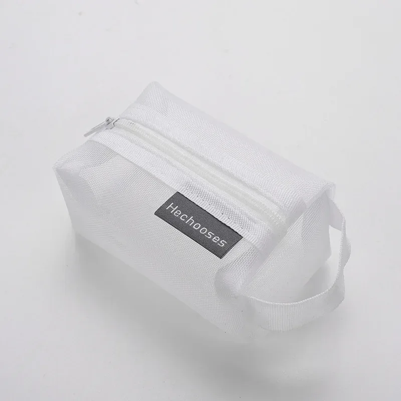 mini sacs à cosmétiques en maille de nylon transparent avec fermeture éclair, petits sacs de maquillage pour rouge à lèvres, pochette pour ligne de données, étui organisateur pour clé d'écouteurs