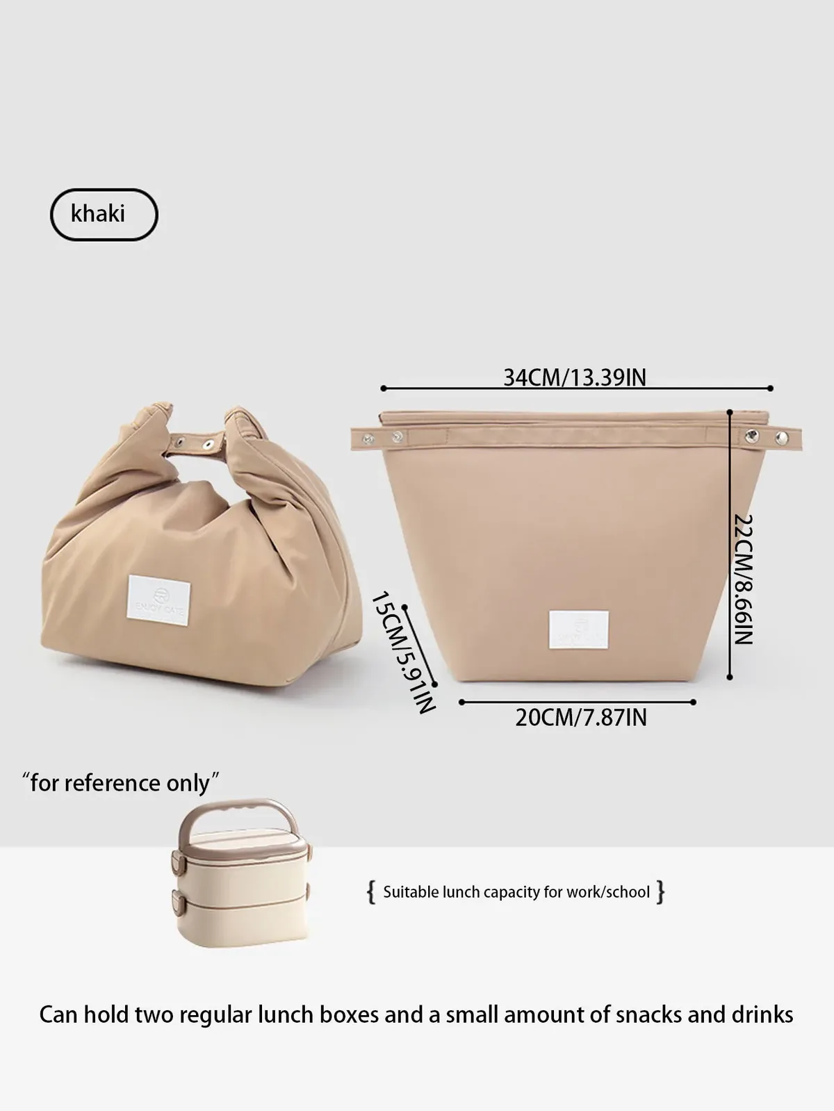1pc nouveau sac fourre-tout pour boîte à lunch, sac isotherme imperméable, portable, grande capacité, pour employés de bureau, boîte à lunch pour étudiants, sac bento