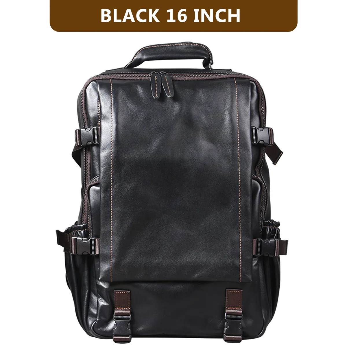 s.worker sac à dos décontracté en cuir véritable pour homme, grande capacité, sac de voyage pour ordinateur portable 15 pouces, sac d'école en cuir de vache, sac de week-end tendance