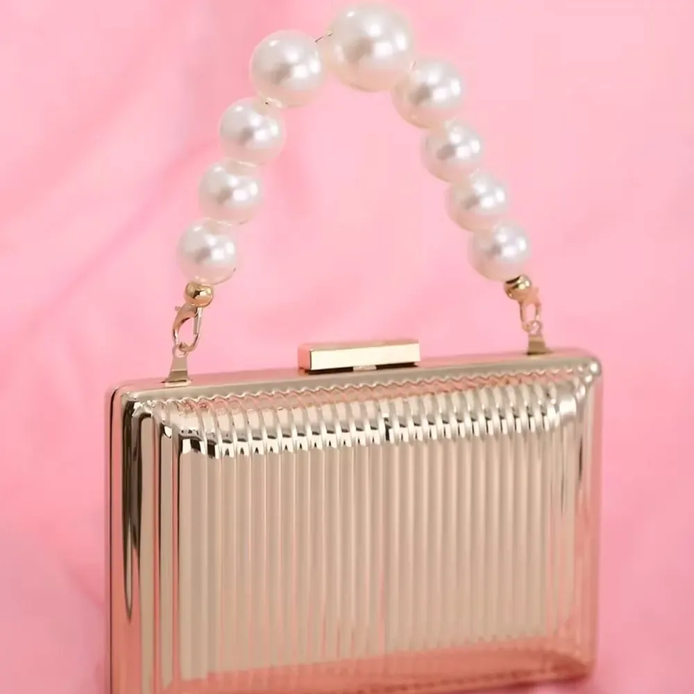 sac pour femme 1 pièce, accessoire de sac à bandoulière, avec double chaîne à perles dorées, nouveau sac à main avec pendentif