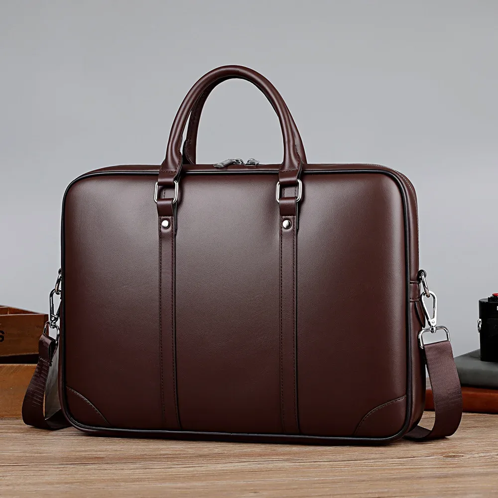 nouvelle mode de luxe en cuir pu affaires hommes porte-documents hommes messager sac à main ordinateur portable concepteur mâle épaule