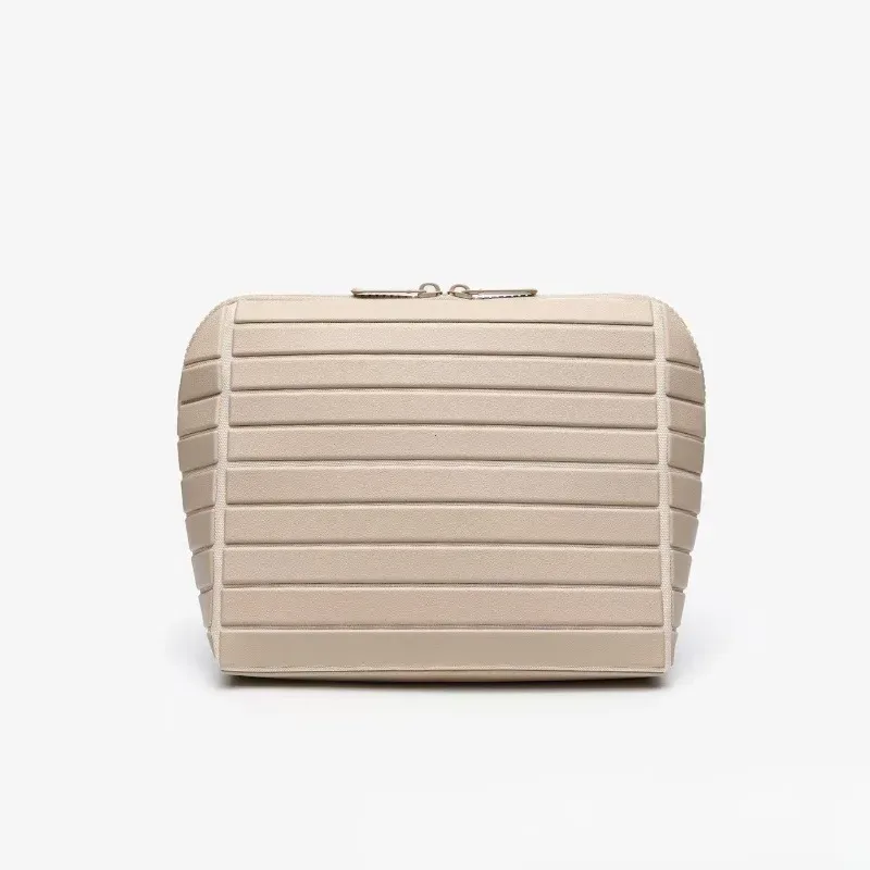 sac de rangement rayé en pvc, grande capacité, pochette de rangement pour articles de toilette de voyage en plein air, sac à cosmétiques de voyage portable, sac de maquillage, 1 pièce