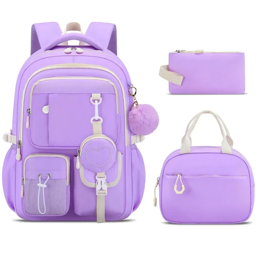 sac à dos grande capacité avec trousse intégrée, design orthopédique, série love, sac à dos princesse multifonctionnel style mochila