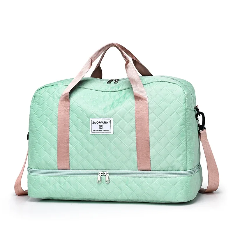 sac de voyage léger en latex rhombique, sac de rangement portable de grande capacité pour le sport et le fitness, sac de week-end de nuit