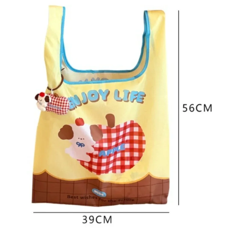 sac de courses pliable portable à motif de dessin animé, sac de rangement écologique, sac de courses imperméable et respectueux de l'environnement