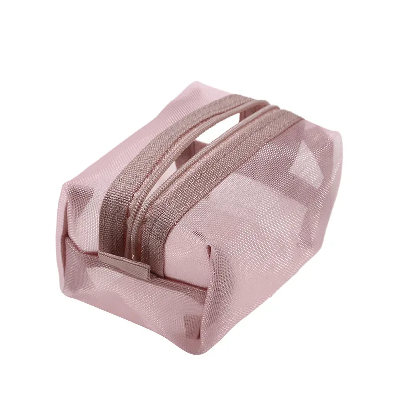 mini sacs cosmétiques en nylon transparent, jolies petites trousses de maquillage pour femmes, pochettes pour rouge à lèvres, organiseur pour câbles, clés, écouteurs