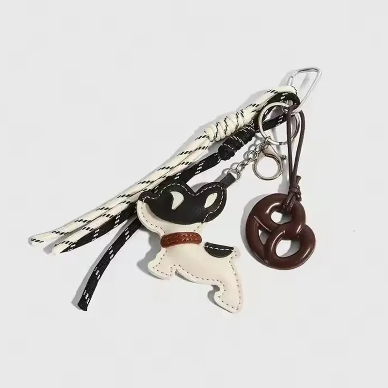 adorable porte-clés en cuir pu bouledogue français, pendentif mignon pour sac, breloque pour sac à dos, porte-clés de voiture, cadeaux et accessoires