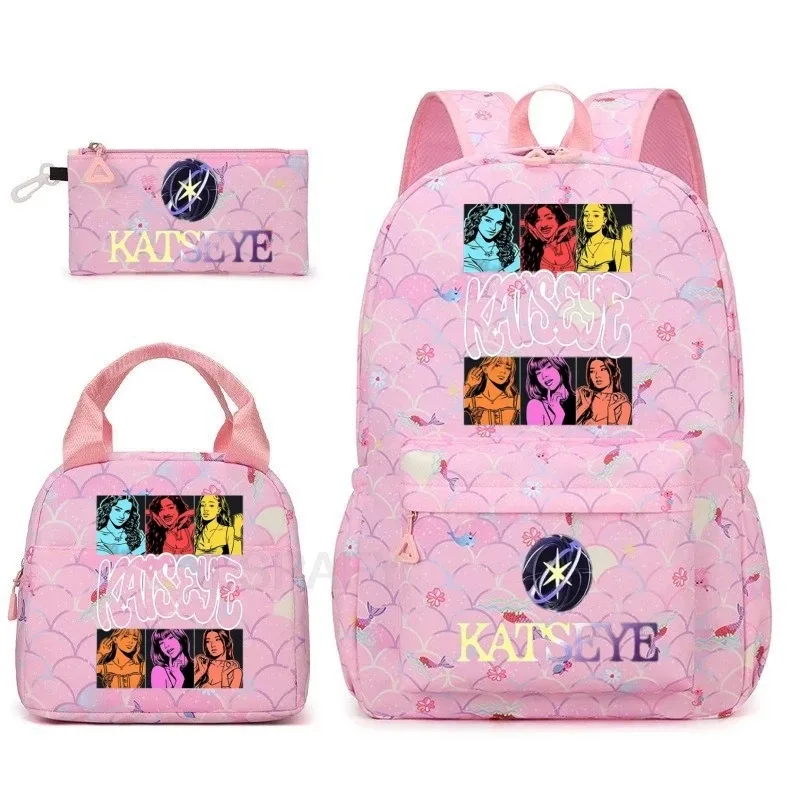 sac à dos tendance katseye amusant pour filles, enfants, étudiants, sac à dos double épaule, sac de voyage pour adolescents, sac à crayons, sac à déjeuner, sac à livres, cartable
