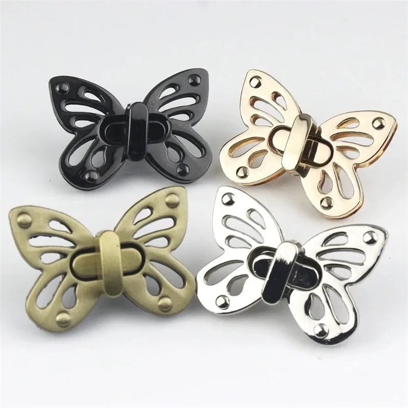 sac papillon en métal, 3 pièces, fermoir à verrouillage torsadé pour artisanat du cuir, sac à main pour femmes, sac à bandoulière, accessoires de quincaillerie
