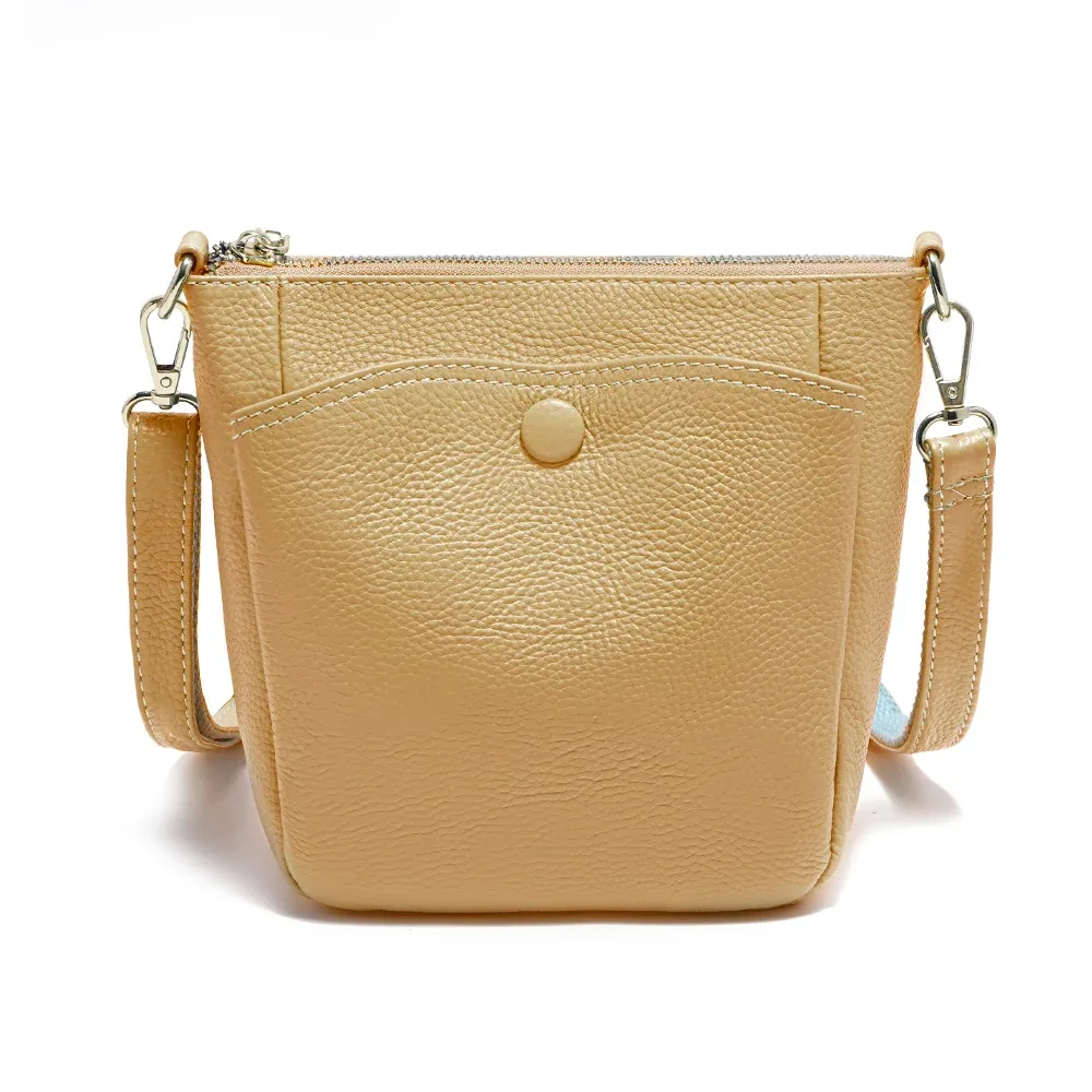 zency laides – petit sac à main en cuir véritable souple pour femmes, sac à bandoulière décontracté, sac seau simple pour téléphone, sacs à main pour femmes, sac gris