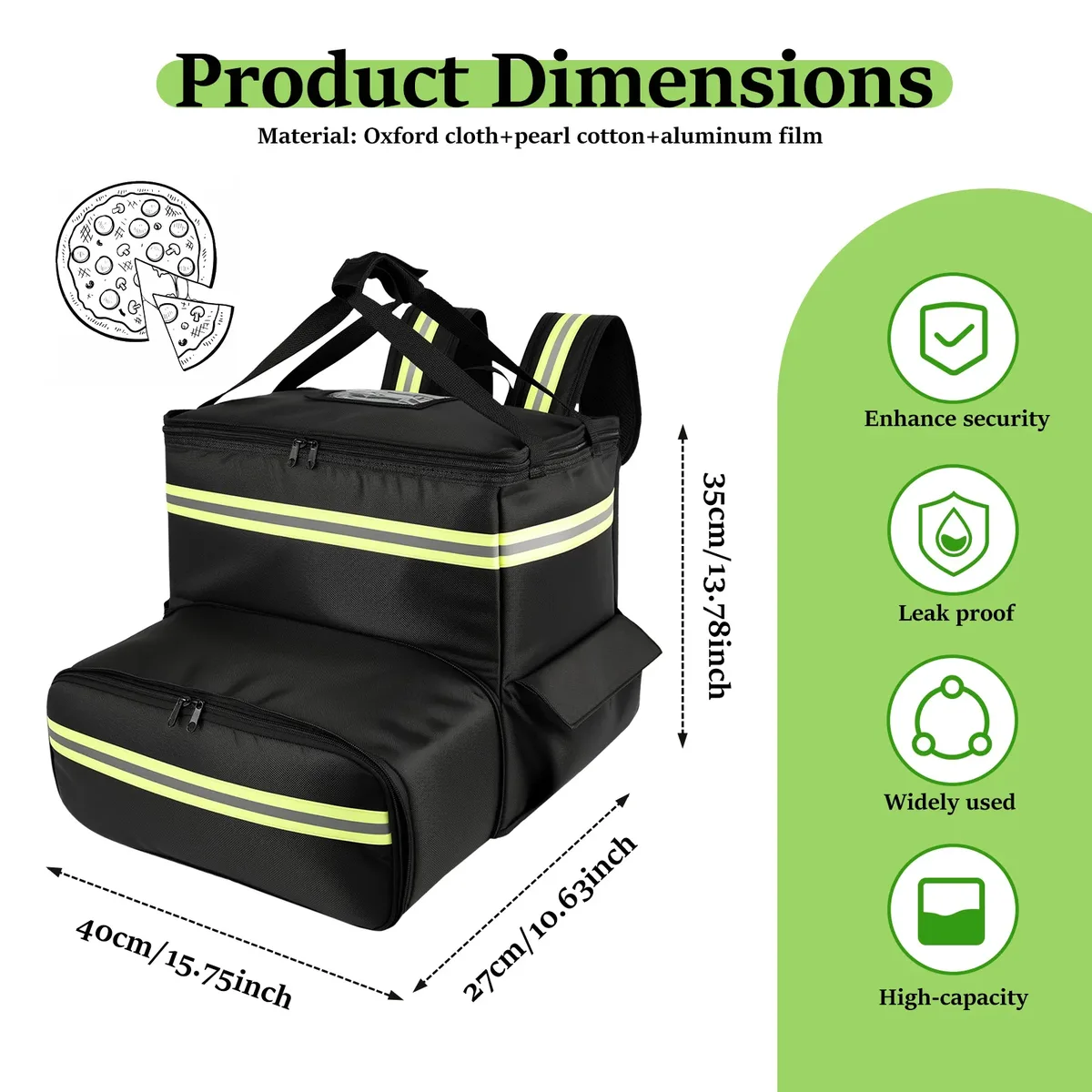 sac à dos isotherme isolé pour pique-nique, déjeuner de conservation fraîche, sac de voyage de camping en plein air, livraison de stockage des aliments