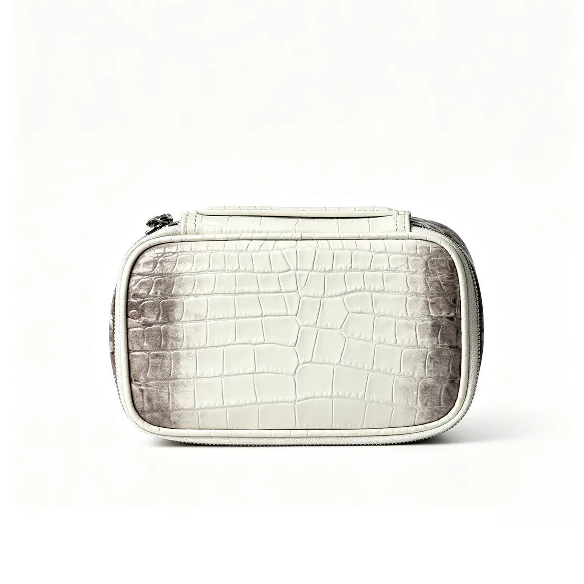 sac cosmétique en cuir véritable motif crocodile de l'himalaya, sac de toilette portable pour femmes, sac de rangement pour cosmétiques
