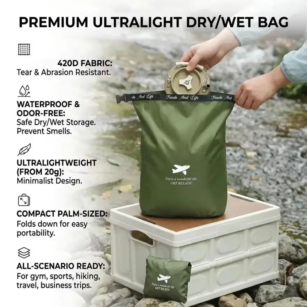 sac de rangement étanche, pochette de voyage, organisateur de bagages portable, pour la natation, la gym, le camping, la plage, sac de toilette pour vêtements