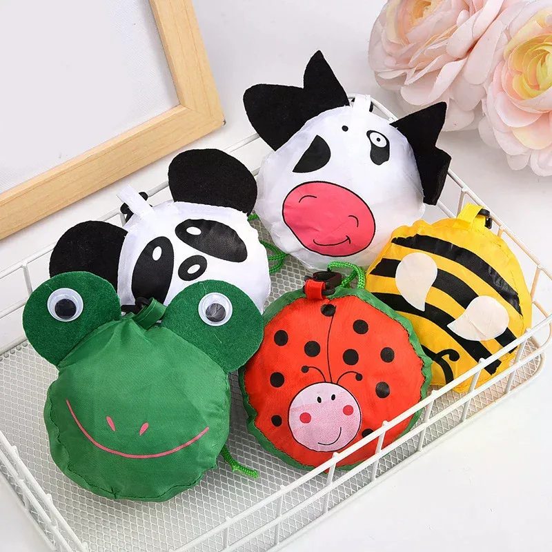 fourre-tout d'épicerie pliable imprimé animal, sac réutilisable de grande capacité, pochette de rangement de supermarché, achat écologique
