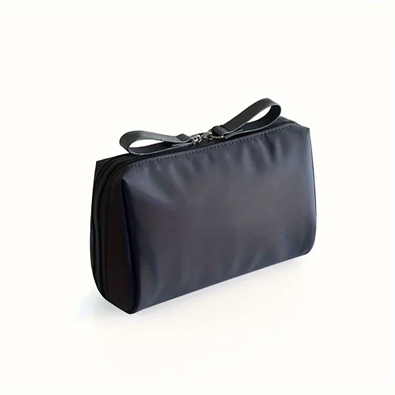 trousse de maquillage portable unie 2026, pochette cosmétique de voyage, organisateur de rangement pour usage quotidien