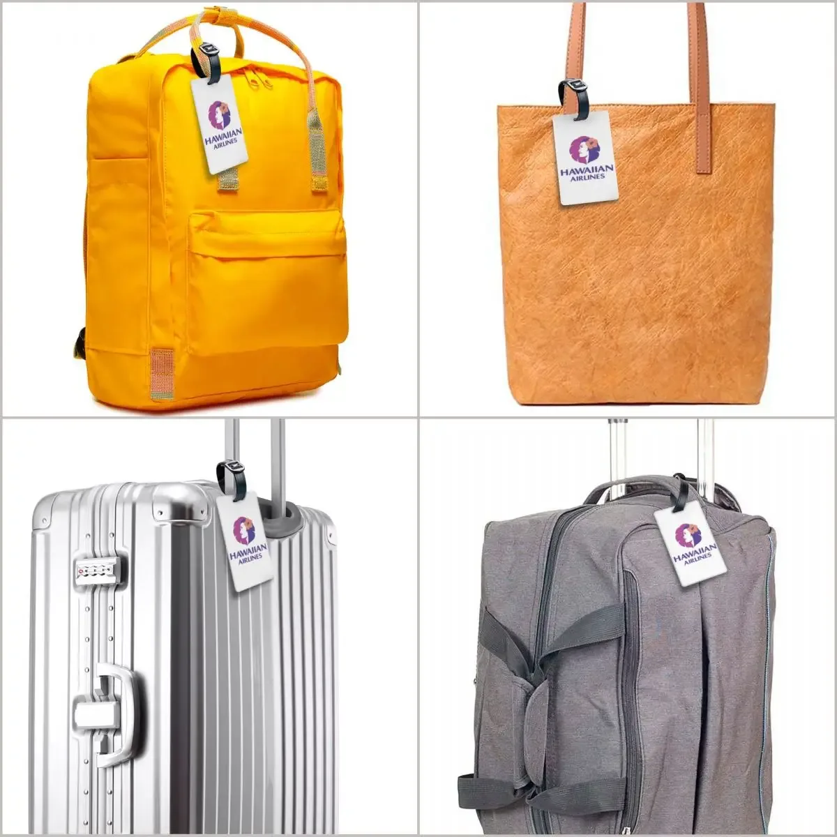 hawaiian airlines herc travel fin de la promotion d'été du sud : étiquettes de bagage, porte-étiquettes d'identification pour valises et bagages de voyage