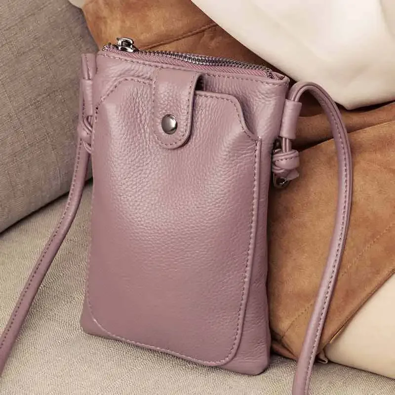 sac croisé diagonale en cuir pu pour femmes, couleur unie, portable, double couche, boucle, mini portefeuille pour téléphone, sac à bandoulière
