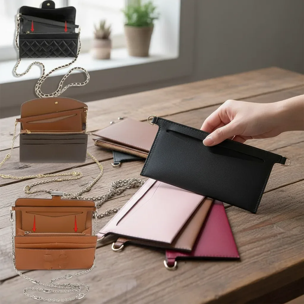 insert sac main nylon rose marron dore organiseur porte documents femmes compartmentnement usage journee travail