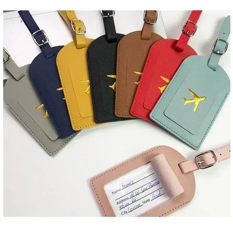 Étiquette de bagage professionnelle en cuir estampé, étiquette d'adresse pour valise, étiquette d'identification nominative et d'adresse pour bagage, clip pour étiquette de bagage, accessoires de voyage