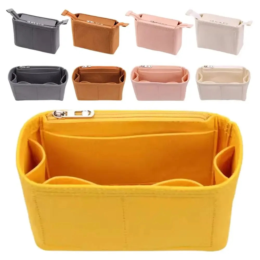 Multi-couleur nouvelle feutre insérer doublure maquillage organisateur pochette sac à main sac fourre-tout sac interne sac de rangement cosmétique organisateur