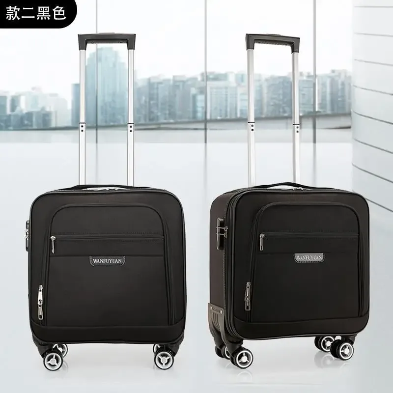 16 18 pouces oxford tissu bagages petite valise légère mot de passe embarquement valise de voyage roue universelle mini boîte en cuir, maleta viaje cabina