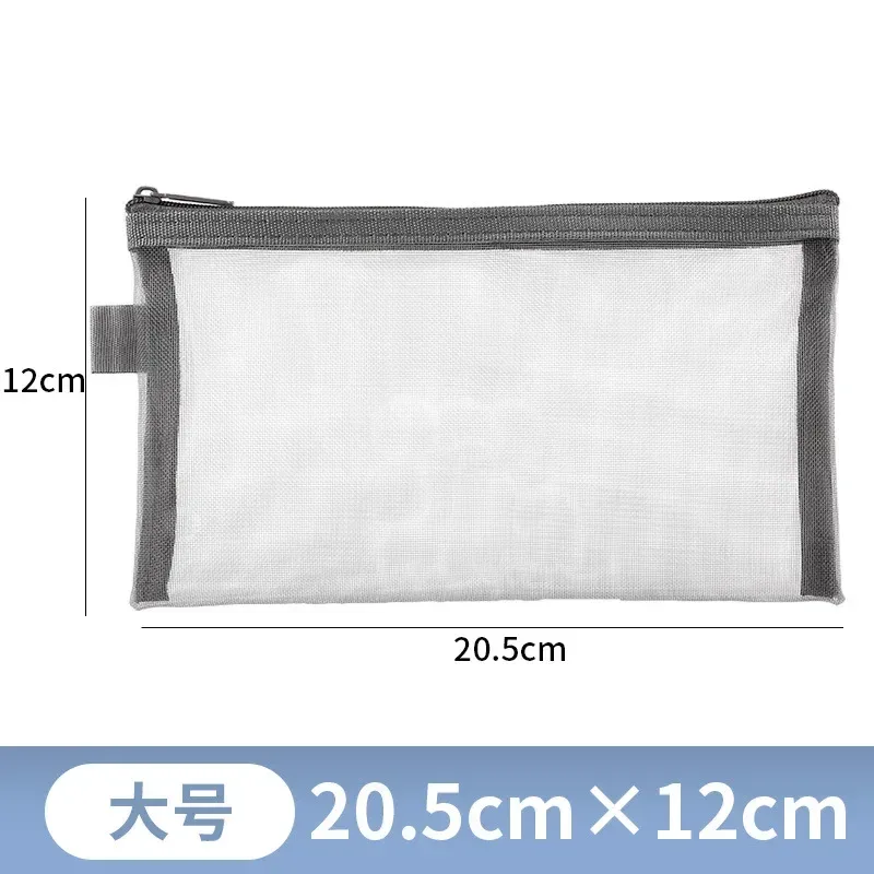 sac cosmétique de voyage en filet transparent, porte-cosmétiques, sac de rangement, étui à crayons à fermeture éclair, poudres de maquillage en nylon portable