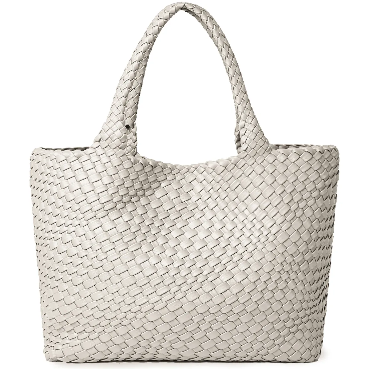 sac fourre-tout tissé pour femme, sacs à main à bandoulière en cuir végétalien, fourre-tout de plage d'été à la mode, grands fourre-tout de voyage