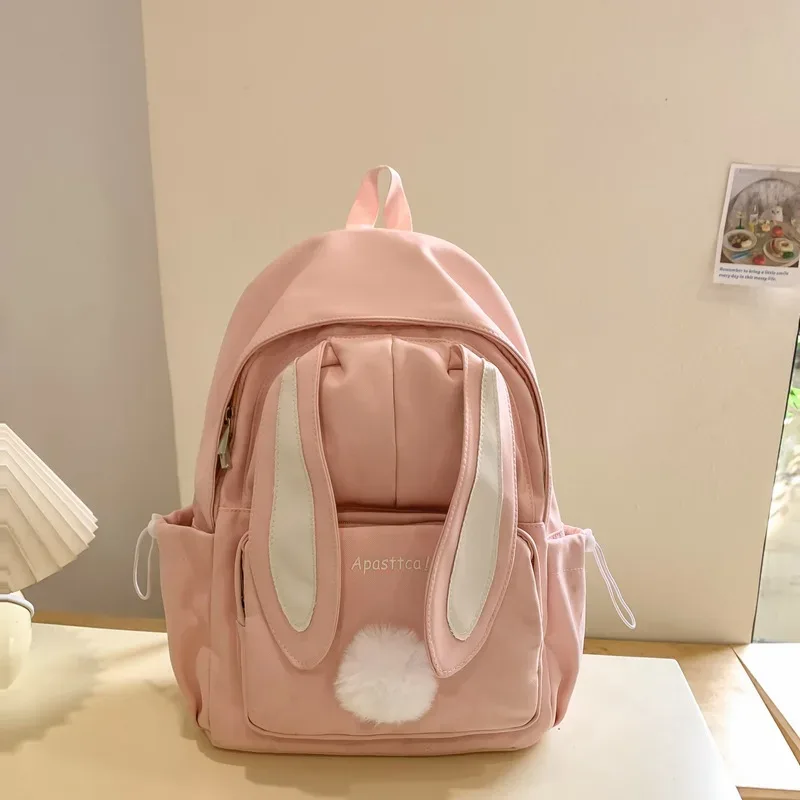 sac à dos pour filles, version coréenne, harajuku, pour lycéennes, style japonais, mignon, avec oreilles de lapin, sac à dos polyvalent pour le campus