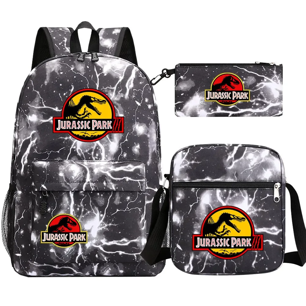 dinosaur jurassic world park 3 pièces garçons filles enfants retour à l'école livre sacs, sac à dos étudiant, sac à bandoulière trousse à crayons