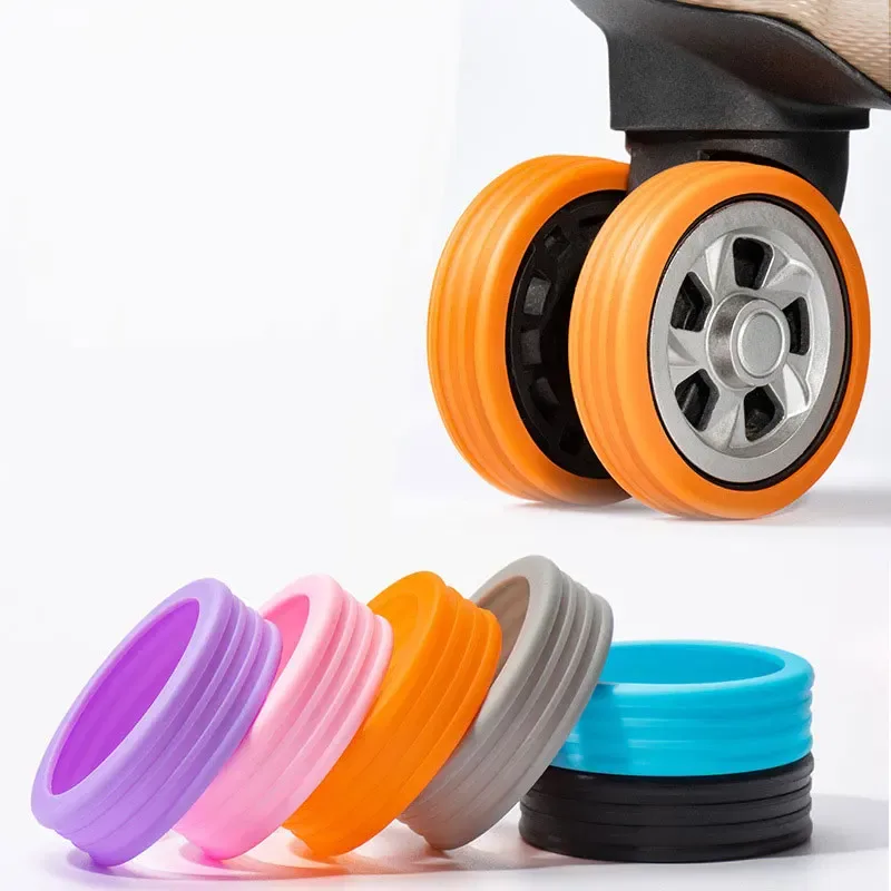 protège roulette silicium caoutchouc noir gris rose bleu violet orange blanc voyage protection roues bagages