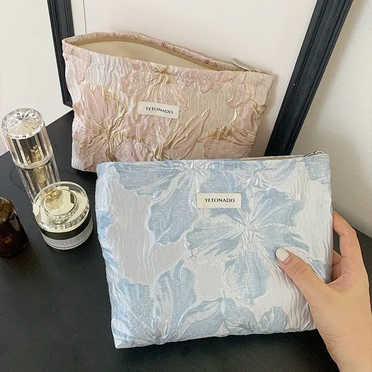 l/m/s relief jacquard sacs de maquillage femmes sac cosmétique femme pochette trousse de toilette pochette de maquillage voyage organisateur cosmétique
