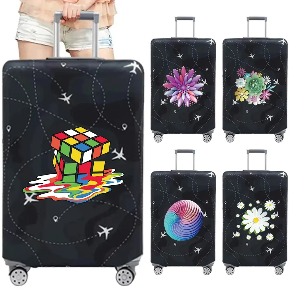 housse de protection pour bagages, housse de protection extensible anti-poussière pour bagages de 18 à 32 pouces, accessoires de voyage, série à motifs 3d