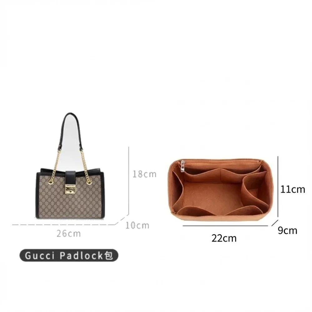 organisateur de sac à main en feutre de qualité supérieure, insert de sac, séparateur intérieur, pochette de rangement pour maquillage et voyage, pour sacs fourre-tout avec cadenas et accessoires