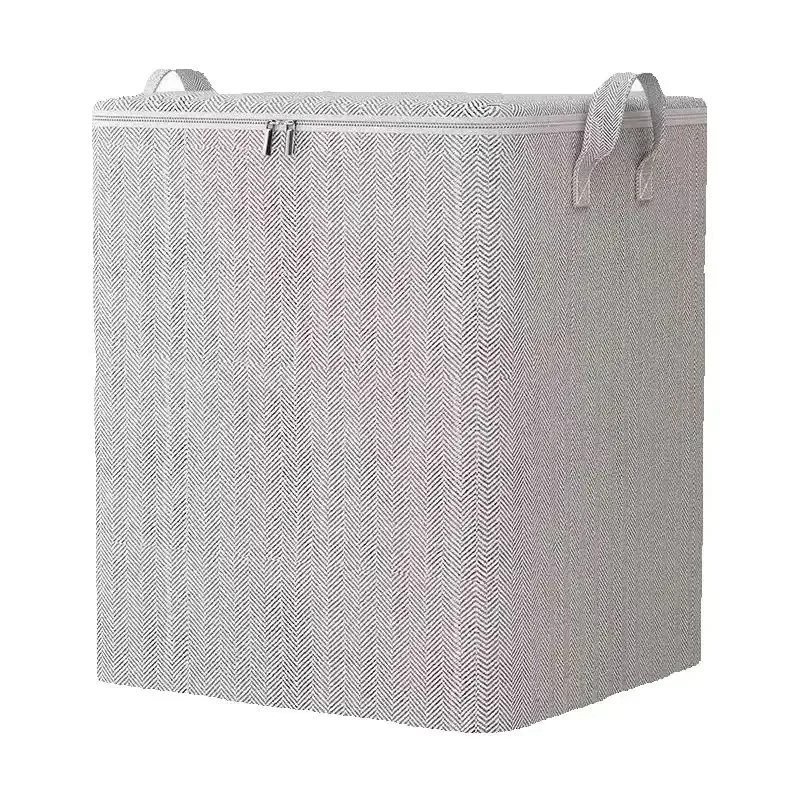 sac de rangement pliable, léger, en tissu non tissé, avec fermeture éclair et poignée, anti-poussière, pour vêtements, couettes, organisateur d'étagère de placard, déménagement, voyage, dortoir