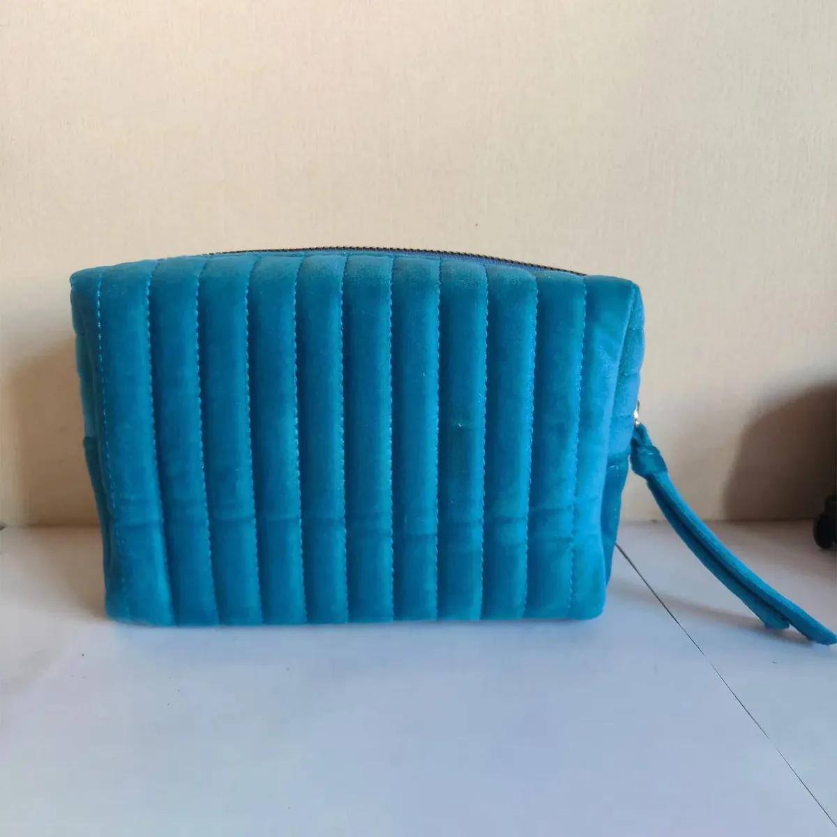 pochette de maquillage en velours côtelé personnalisée avec broderie, trousse de toilette esthétique, cadeau pour femmes et filles, trousse à crayons