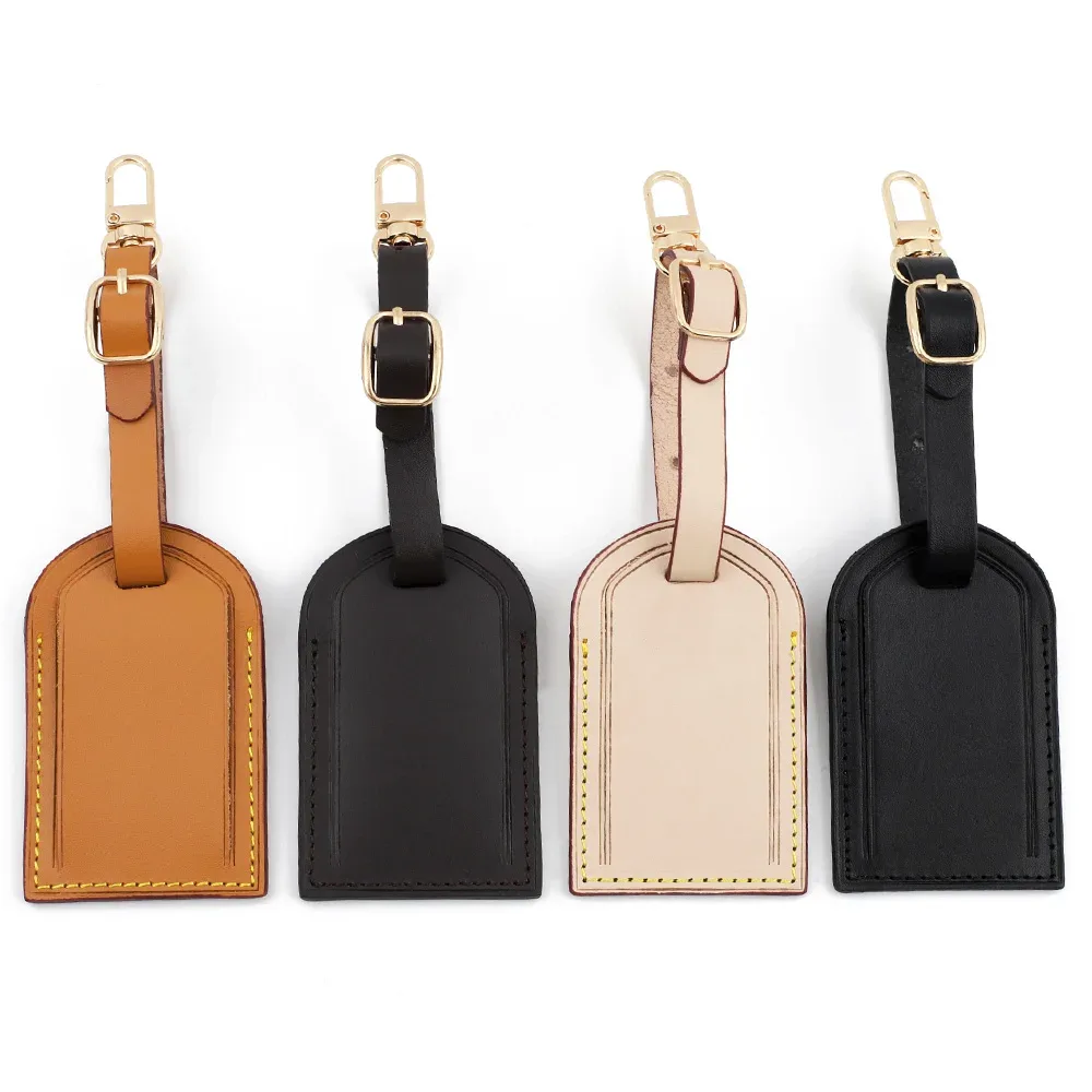 étiquettes de bagage en cuir tanné végétal pour sacs à main, valises, sacs d'affaires et cartes d'embarquement – accessoires de voyage
