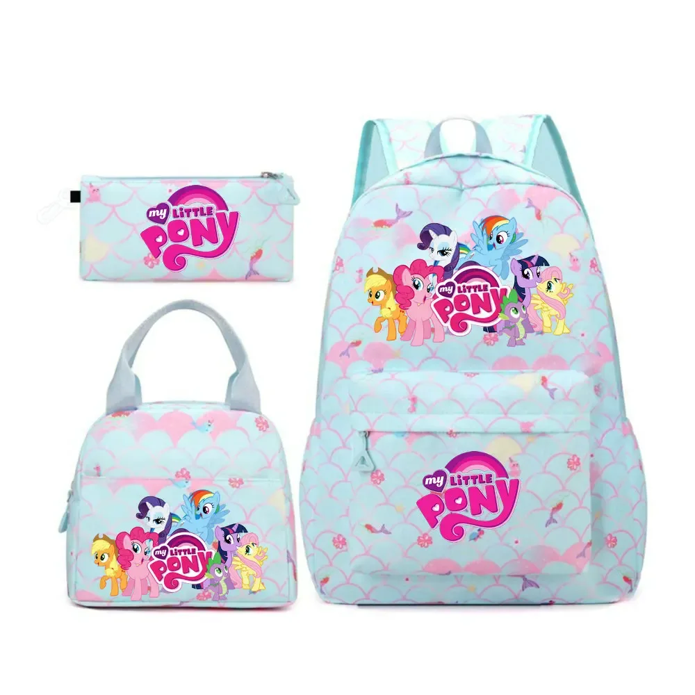 sac à dos my little pony, 3 pièces/ensembles, sac à dos de sport pour filles, sac à dos pour ordinateur portable, sac à dos de voyage pour adolescents, sac à livres pour étudiants et adolescents