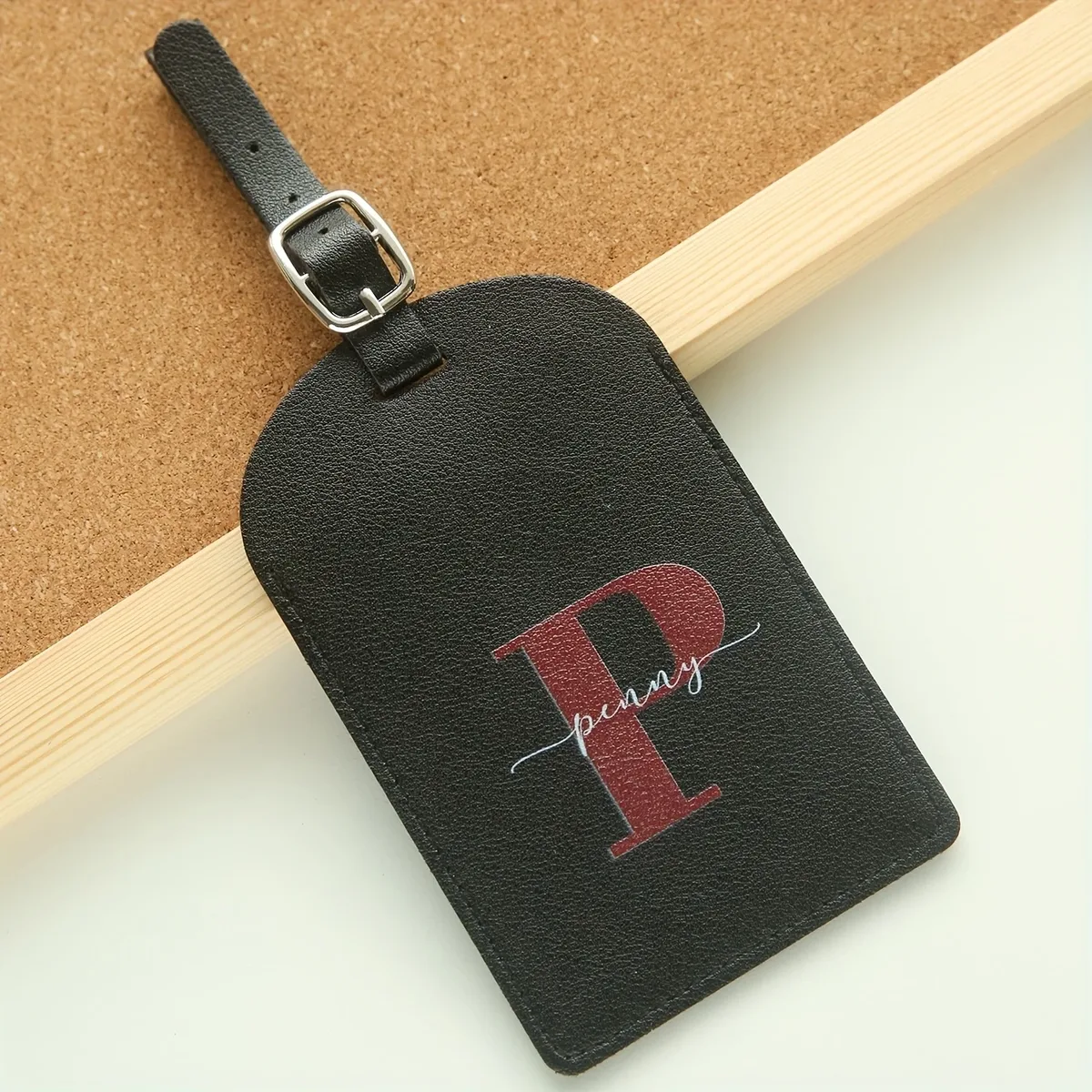 étiquette de bagage personnalisée avec nom et initiales pour valises, étiquettes de bagage colorées avec monogramme personnalisé et carte de nom avec protection de la vie privée